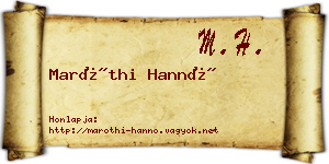 Maróthi Hannó névjegykártya
